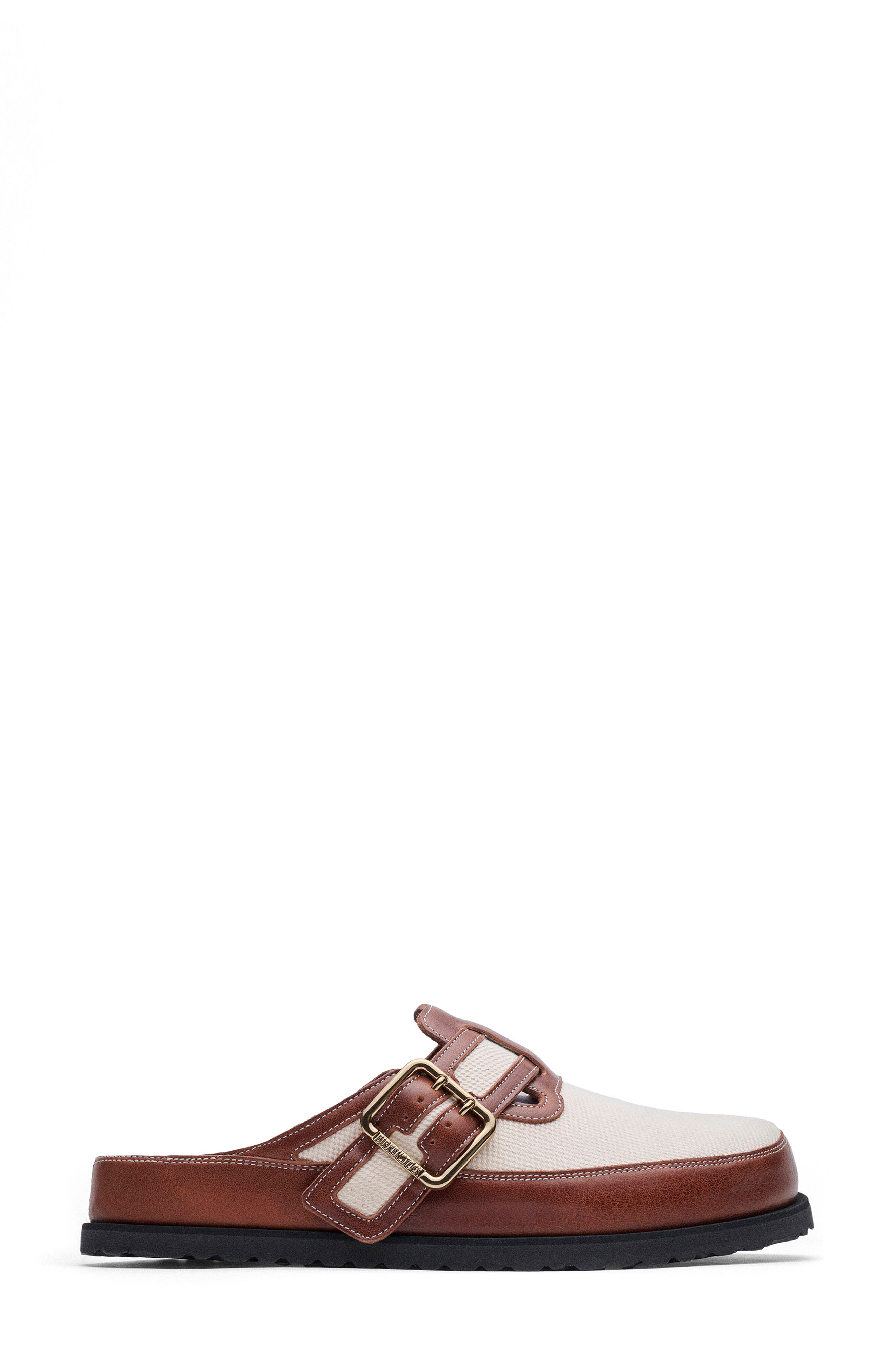 Boston Bold Canvas Buckle Mule, Main, color, BROWN