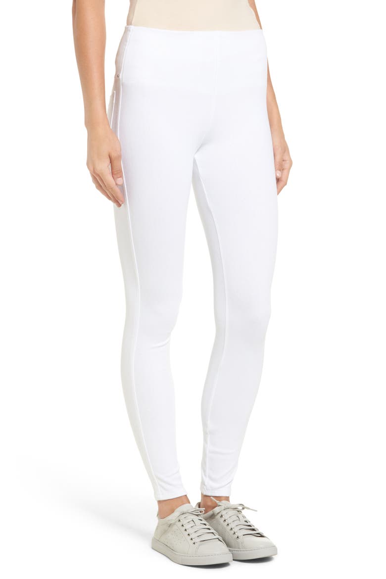 'Lyssentials Toothpick Denim Leggings, Alternate, color, WHITE