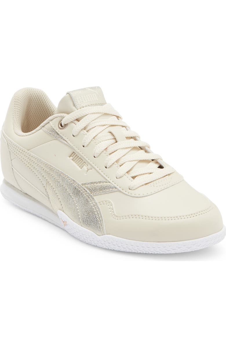 PUMA Bella Donna Metallic Whisper Sneaker, Main, color, Alpine Snow/ Puma Gold