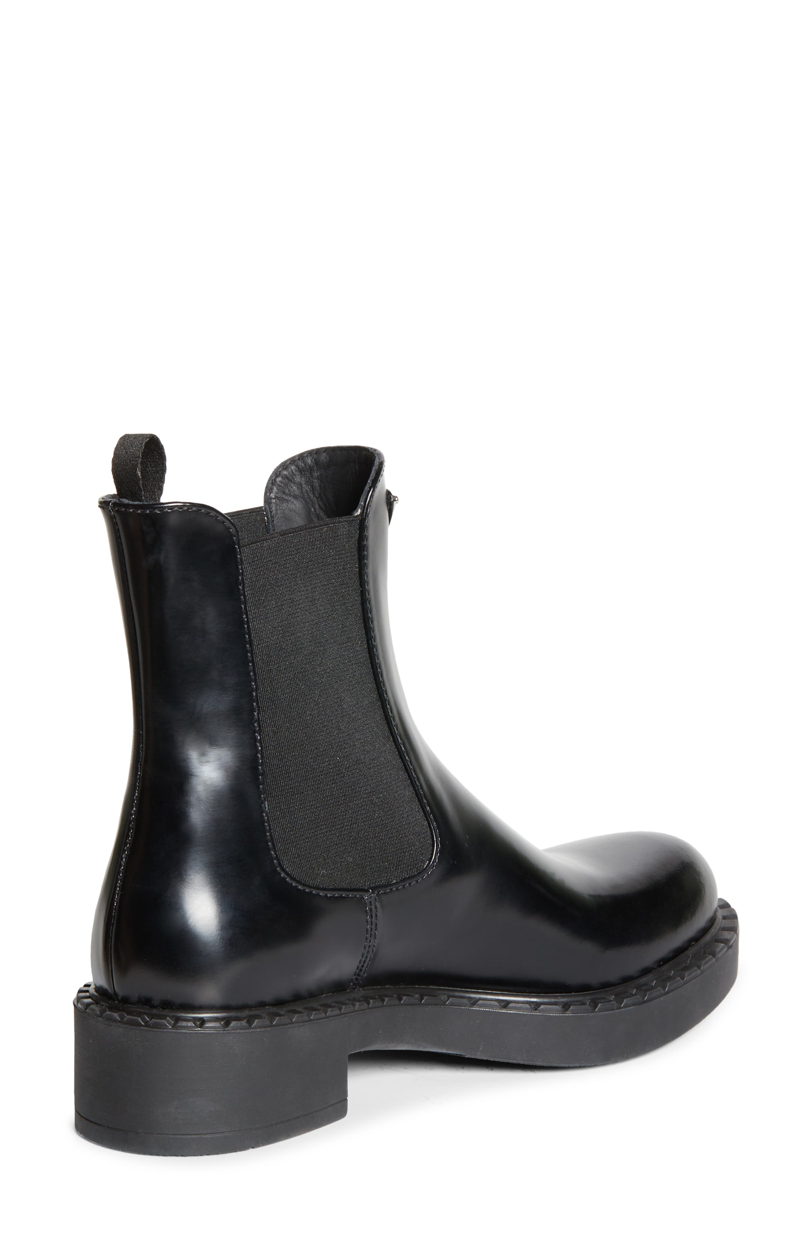 Prada Chocolate Chelsea Boot, Alternate, color, Nero