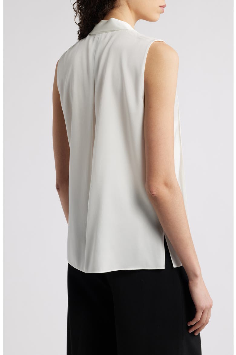 Tie Neck Sleeveless Stretch Silk Top, Alternate, color, IVORY