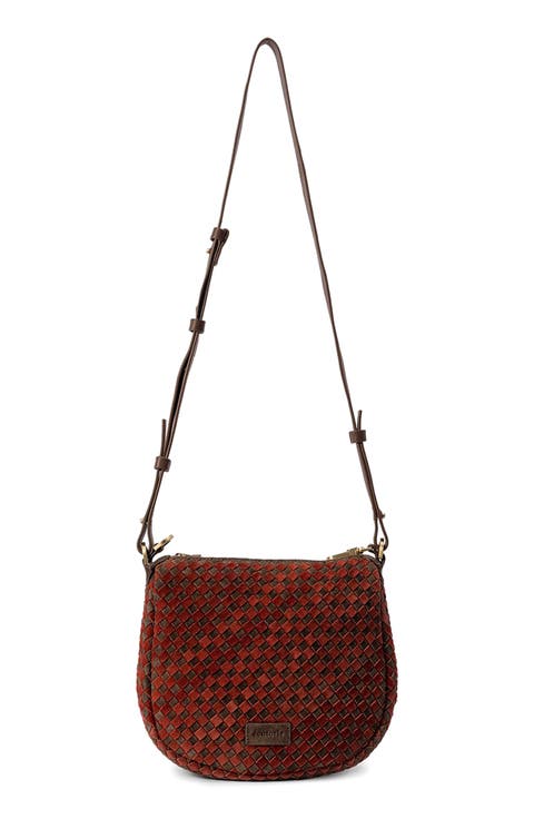 Carrie Woven Suede Crossbody Bag
