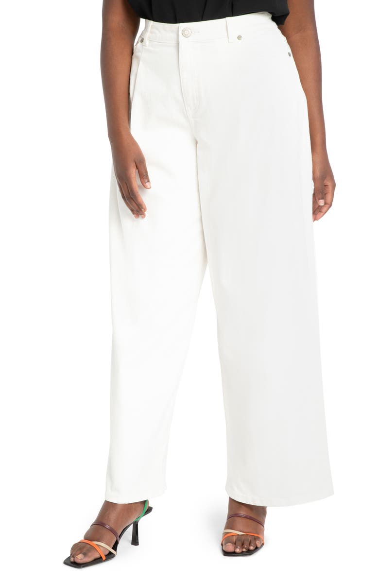 ELOQUII High Waist Wide Leg Relaxed Fit Jeans, Main, color,