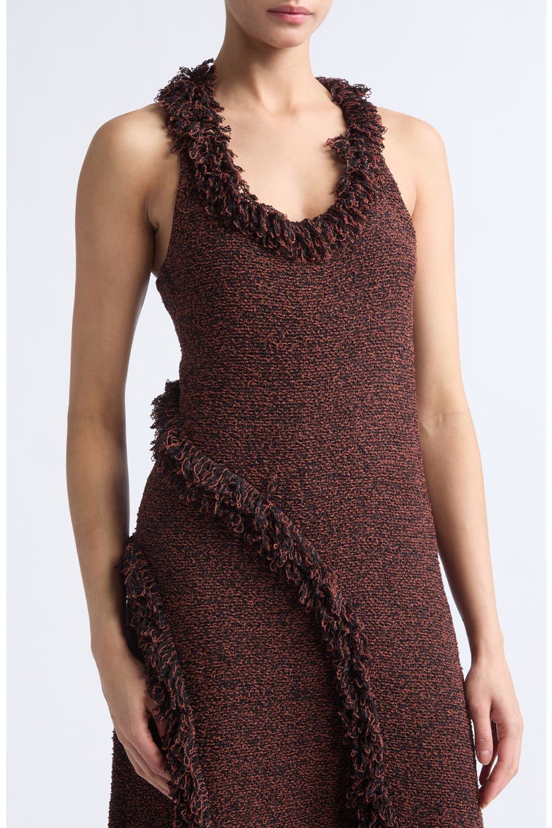 Nilo Fringe Jacquard Sweater Dress, Alternate, color, BLACK/ COPPER