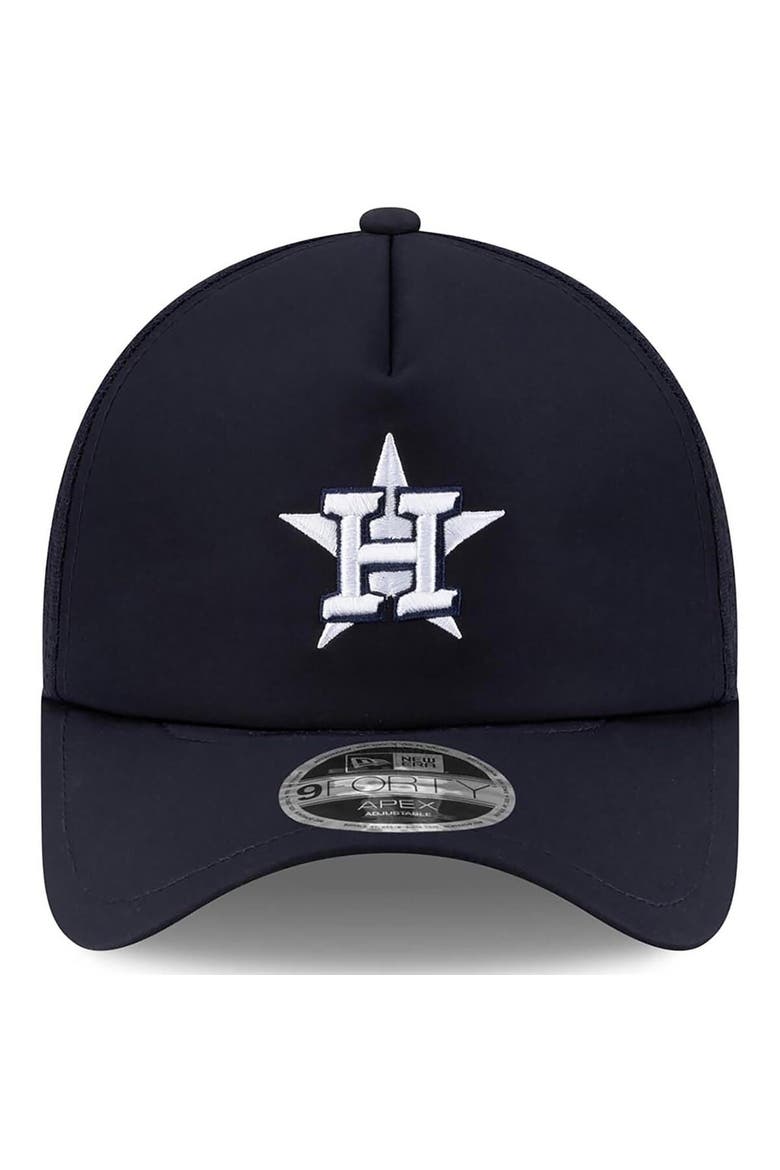 Men's New Era Navy Houston Astros 2026 Batting Practice Apex 9FORTY Adjustable Trucker Hat, Alternate, color, Navy