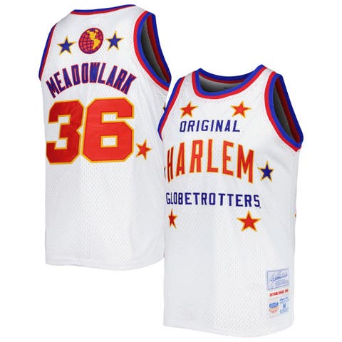 Men's Rings & Crwns Meadowlark Lemon White Harlem Globetrotters Swingman Jersey