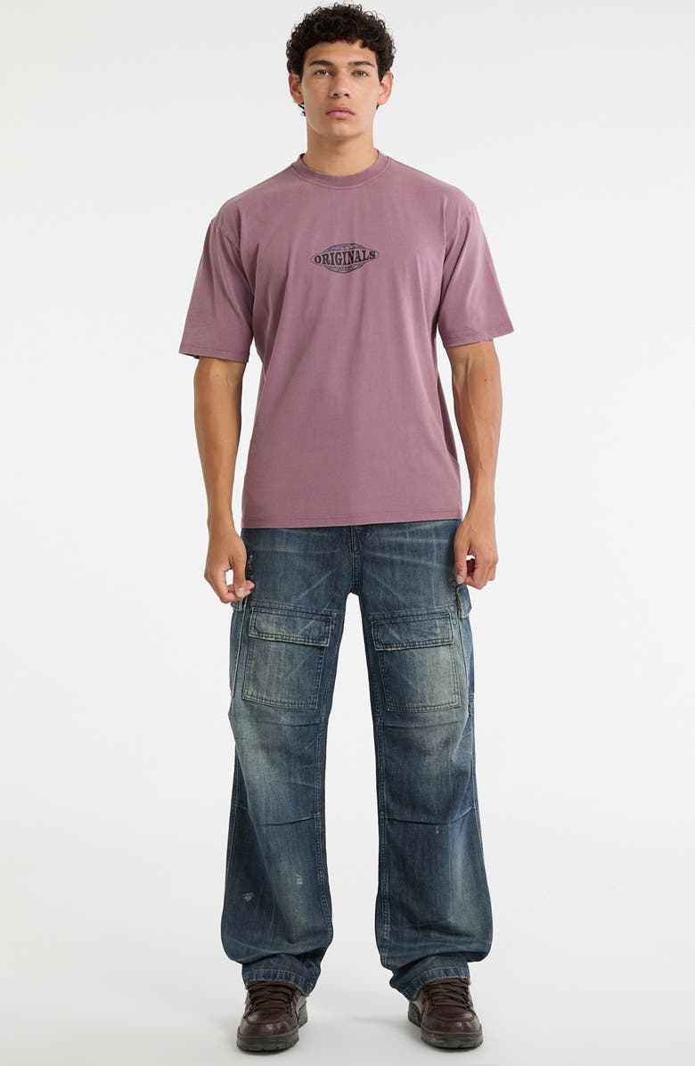 GUESS ORIGINALS Globe Graphic T-Shirt, Alternate, color, Purple