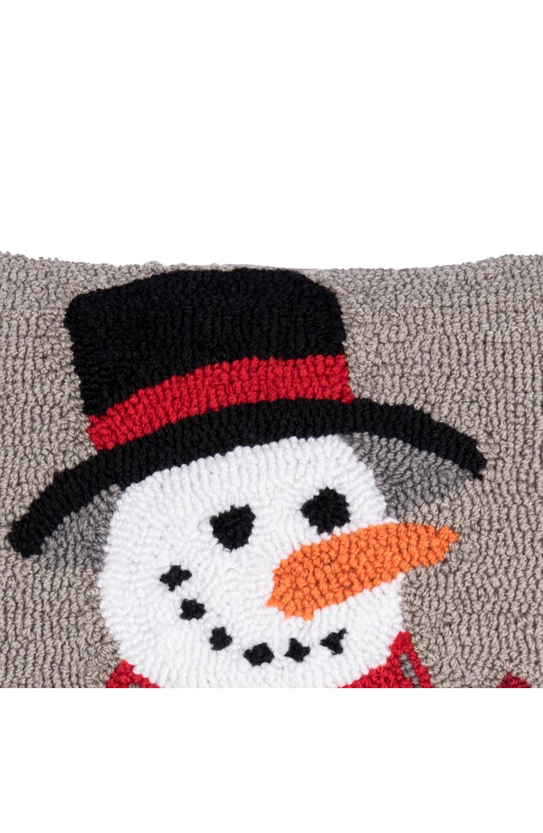 C&F Home Snowman & Cardinals Hooked Throw Pillow, 16" x 16", Alternate, color, Gray