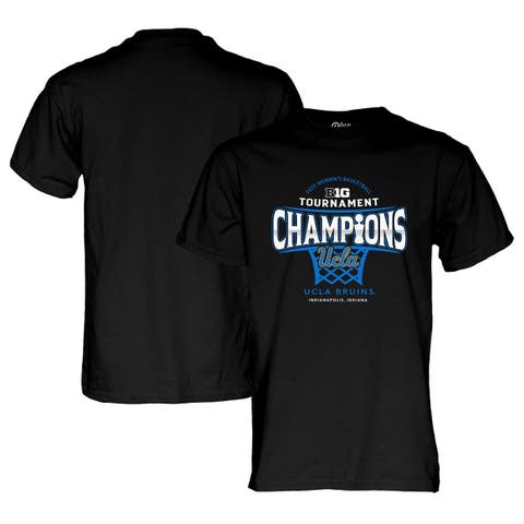 Men's Blue 84  Black UCLA Bruins 2025 Big Ten Women's Basketball Conference Tournament Champions Locker Room T-Shirt