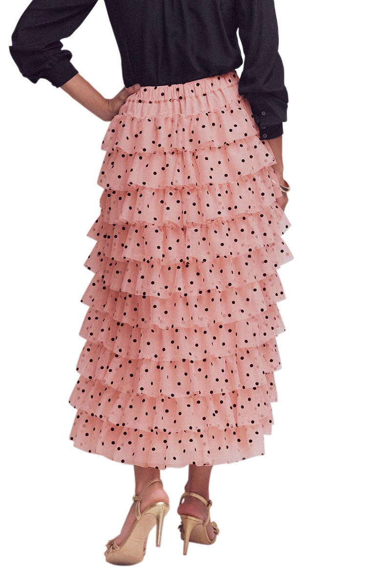 Boden Ruffle Tulle Skirt, Alternate, color, Pink Painted Dot