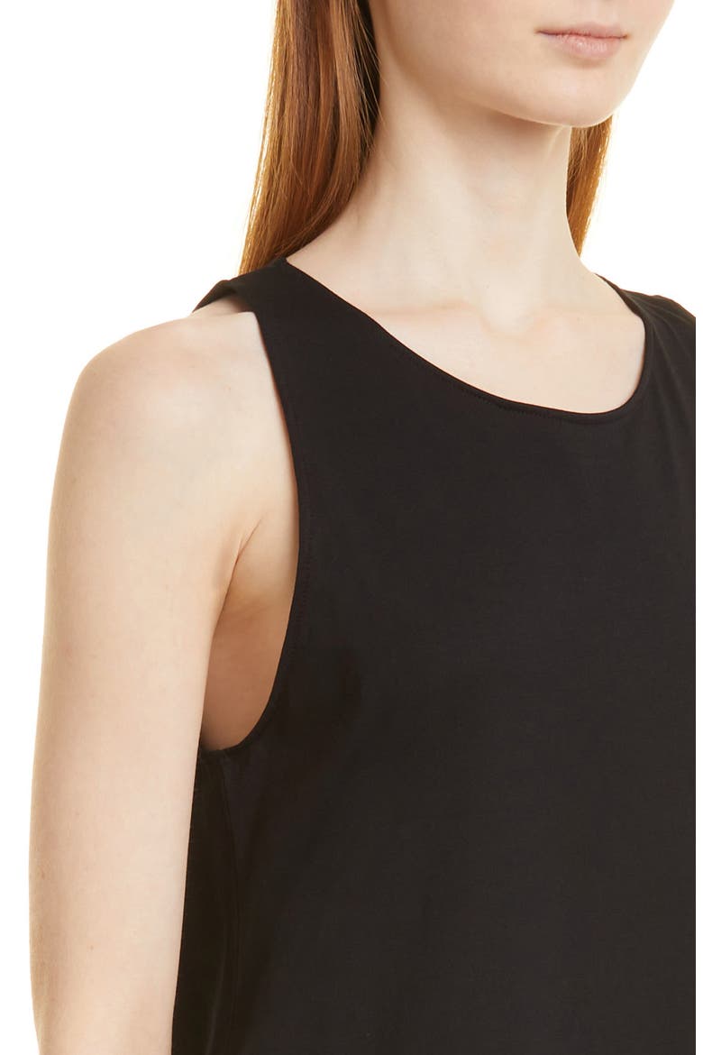 Loulou Studio Sleeveless Cotton Dress, Alternate, color, BLACK