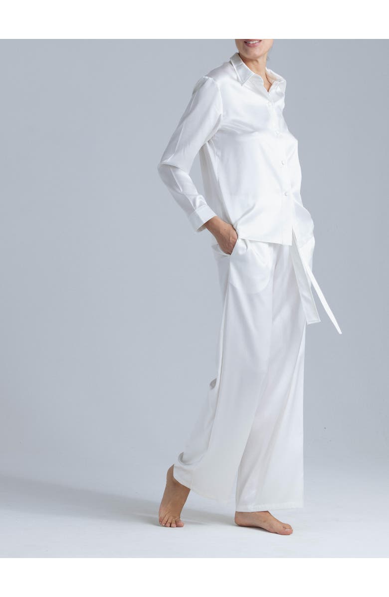 Alas Silk Pajama Pants, Alternate, color, Milk White