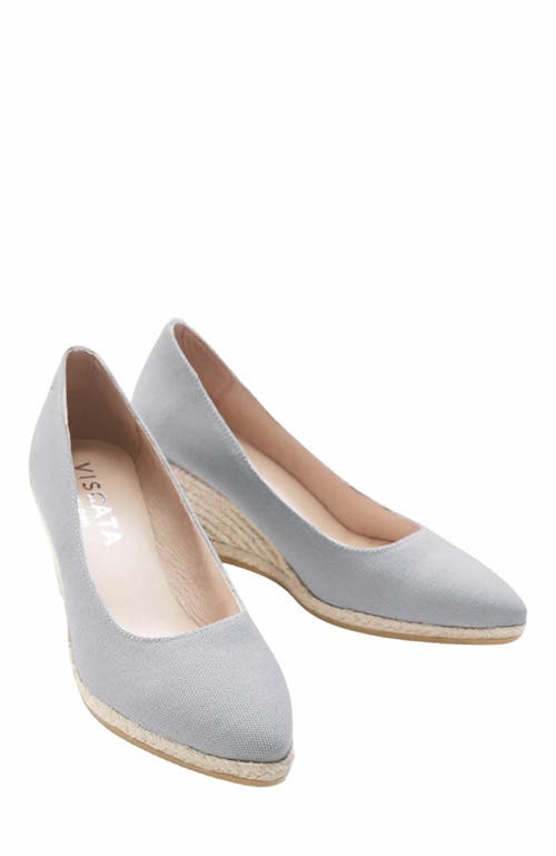 Viscata Roses Canvas U Cut Espadrille Wedges In Gray