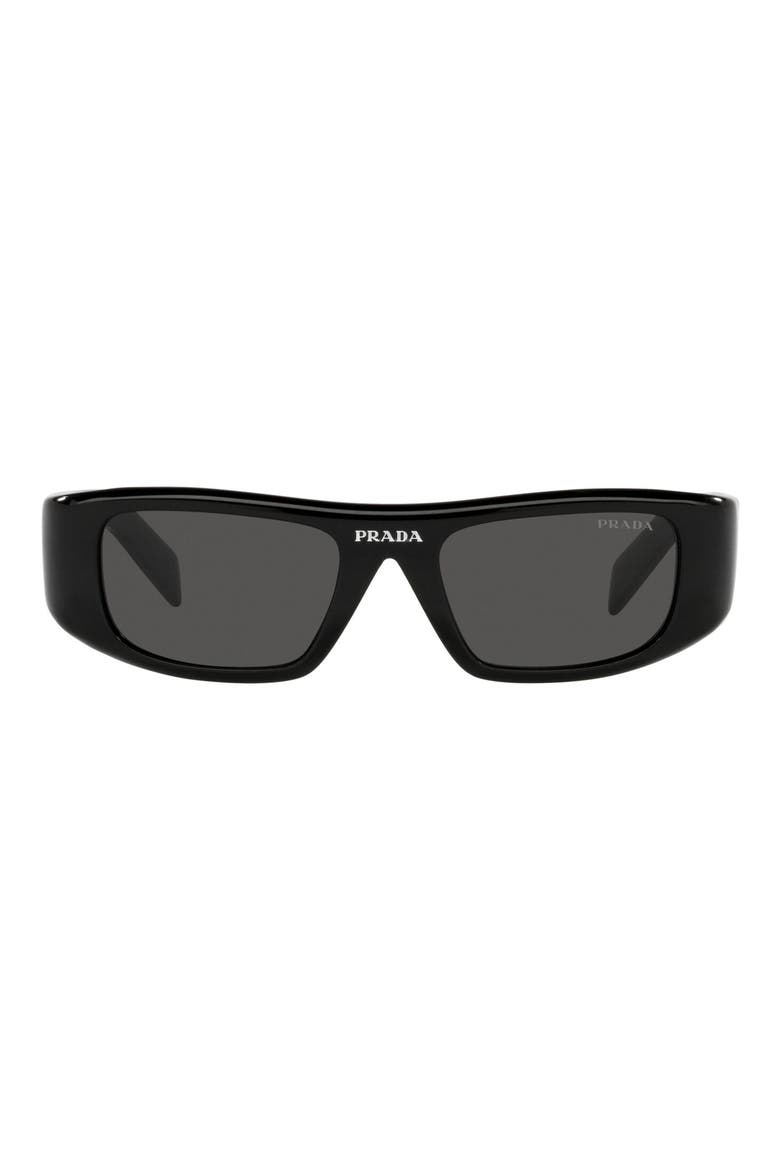 49mm Rectangular Sunglasses, Main, color, DARK GREY