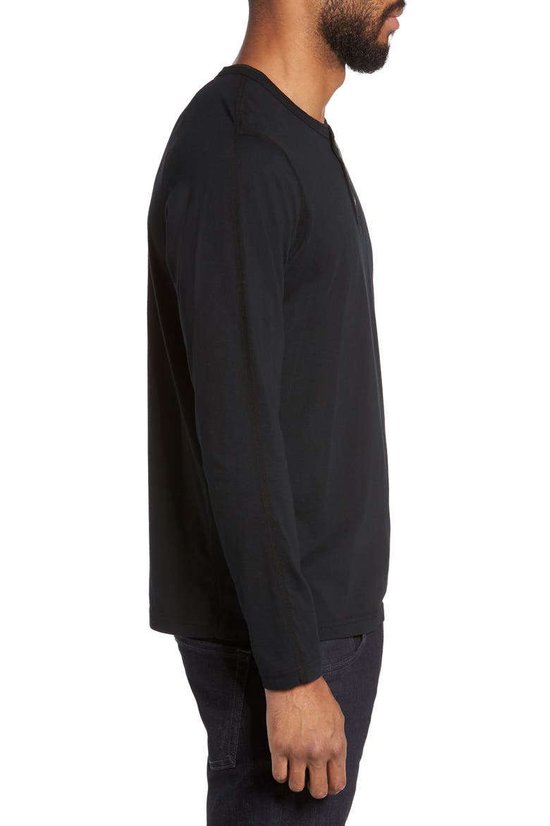 Long Sleeve Henley T-Shirt, Alternate, color, BLACK