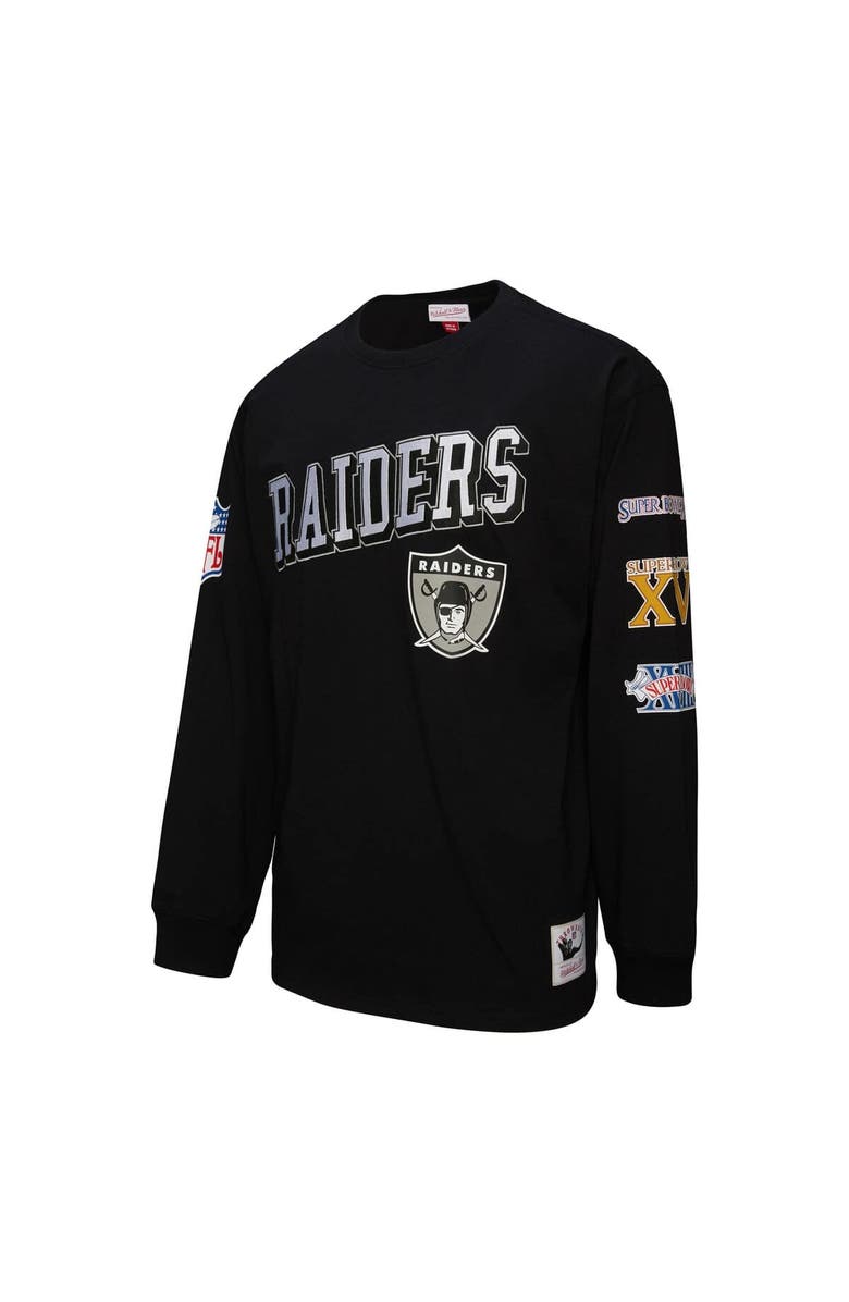 Mitchell & Ness Men's Mitchell & Ness Black Oakland Raiders Training Camp Vintage Logos Long Sleeve T-Shirt, Alternate, color,
