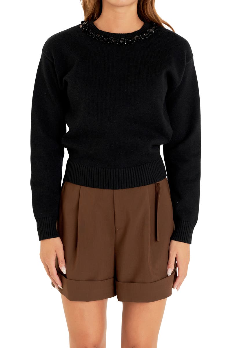 Endless Rose Beaded Sweater, Alternate, color, 