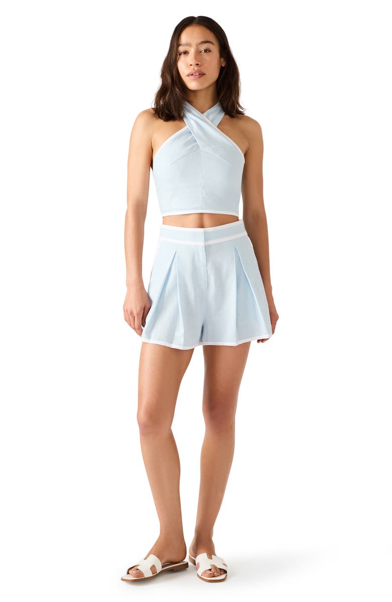 Steve Madden Winnie Twist Front Sleeveless Crop Top, Alternate, color, Powder Blue