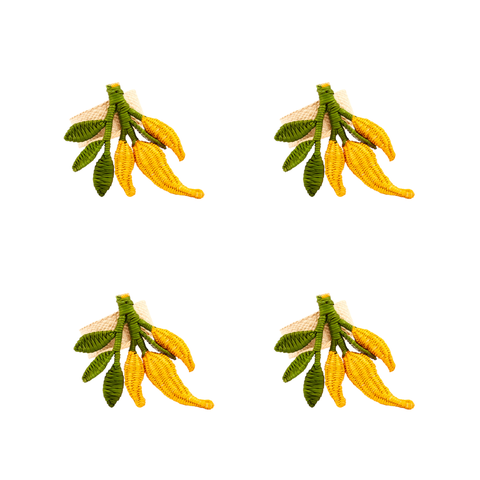 Yellow Chili Pepper Napkin Ring - Set of 4