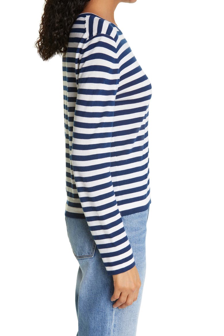 Mercer Merino Wool Crewneck, Alternate, color, NAVY STRIPE