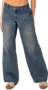 EDIKTED Serena Low Rise Wide Leg Carpenter Jeans