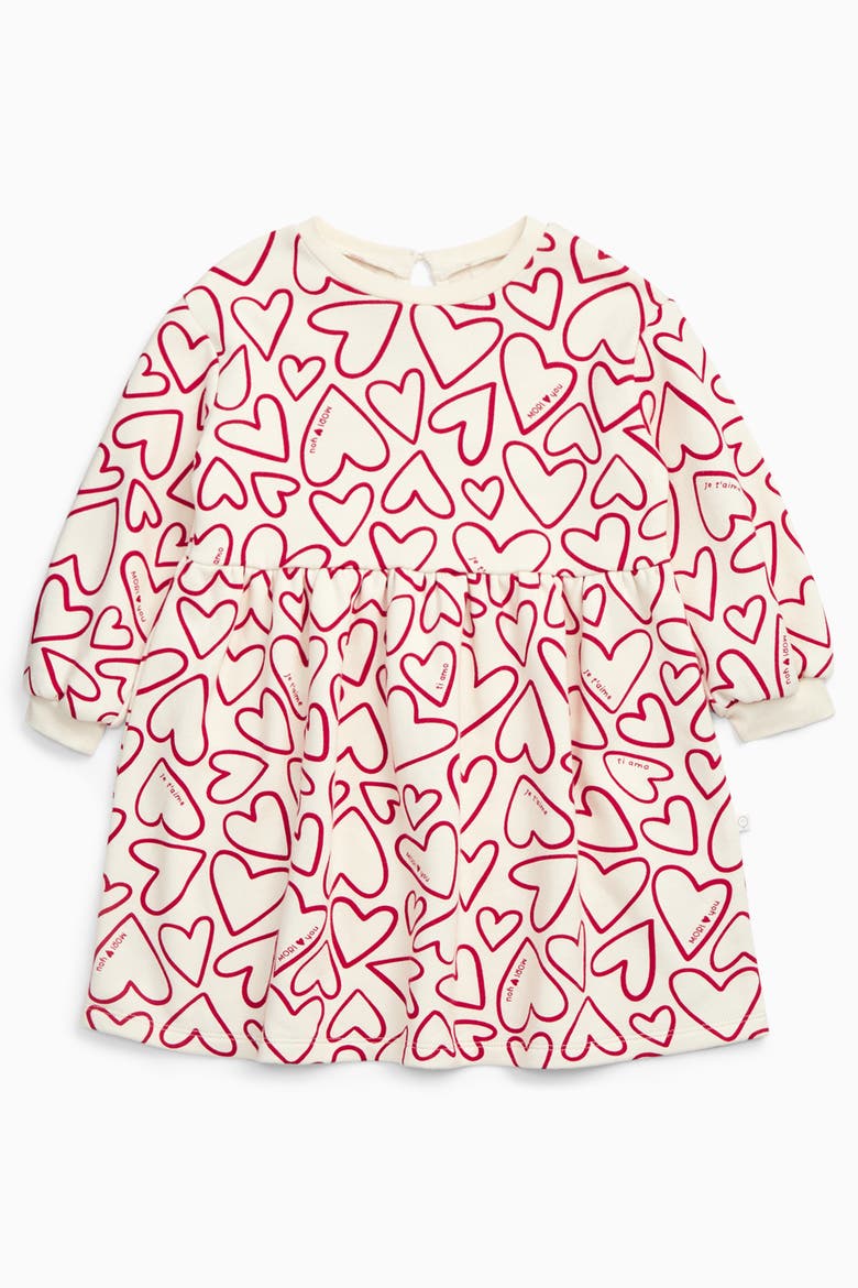 Hearts Dress, Main, color, Cream & Red