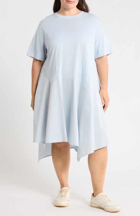 Asymmetric Poplin Mixed Media Dress