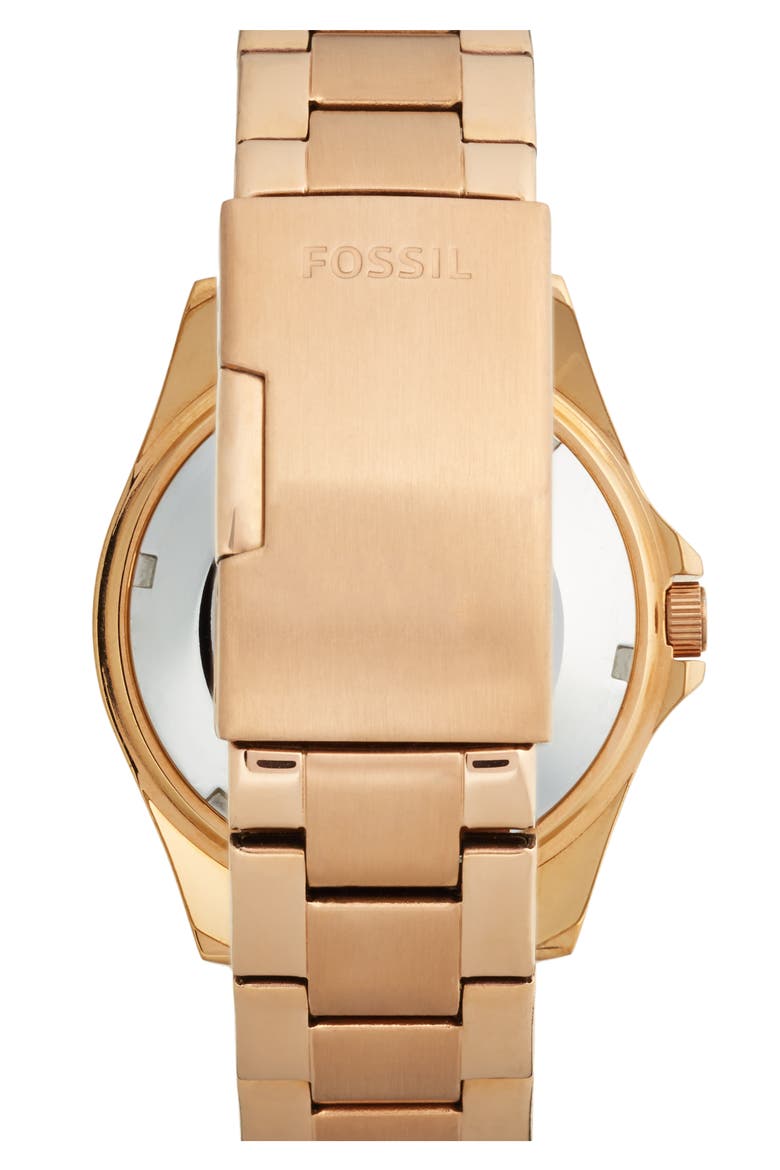 'Riley' Round Crystal Bezel Bracelet Watch, 38mm, Alternate, color, ROSE GOLD/ TURQUOISE