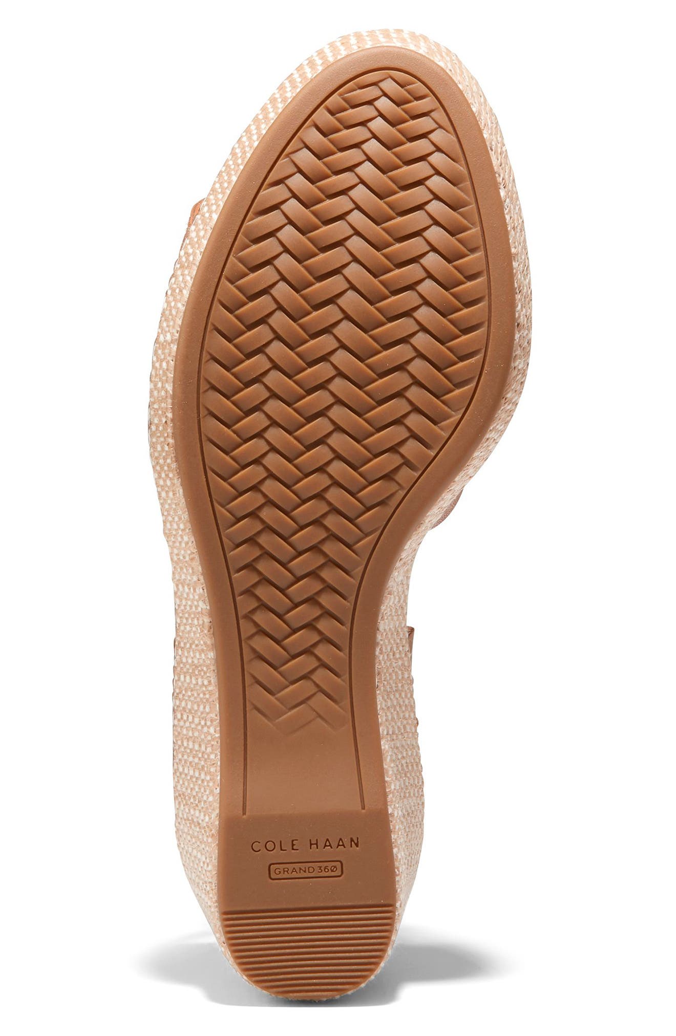 Cloudfeel Espadrille Wedge Sandal, Alternate, color, HONEY LEATHER/ NATURAL ROPE