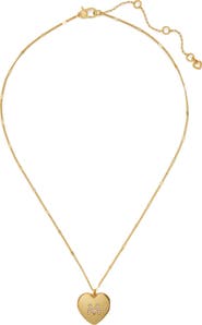 Kate Spade New York crystal initial heart locket necklace