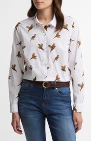 Barbour Brambles Print Stretch Cotton Button-Up Shirt