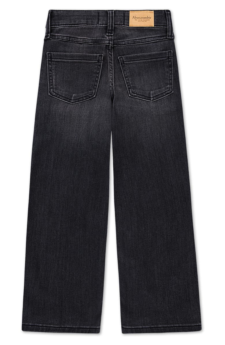 abercrombie kids Kids' Faux Pearl Embellished Wide Leg Jeans, Alternate, color, Stormy Night