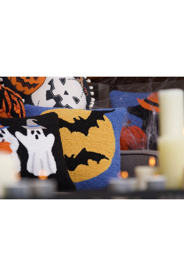 Witch Moonlight Halloween Hooked Accent Throw Pillow, Alternate, color, Black