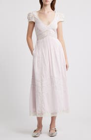 LoveShackFancy Suvi Lace Puff Sleeve Maxi Dress
