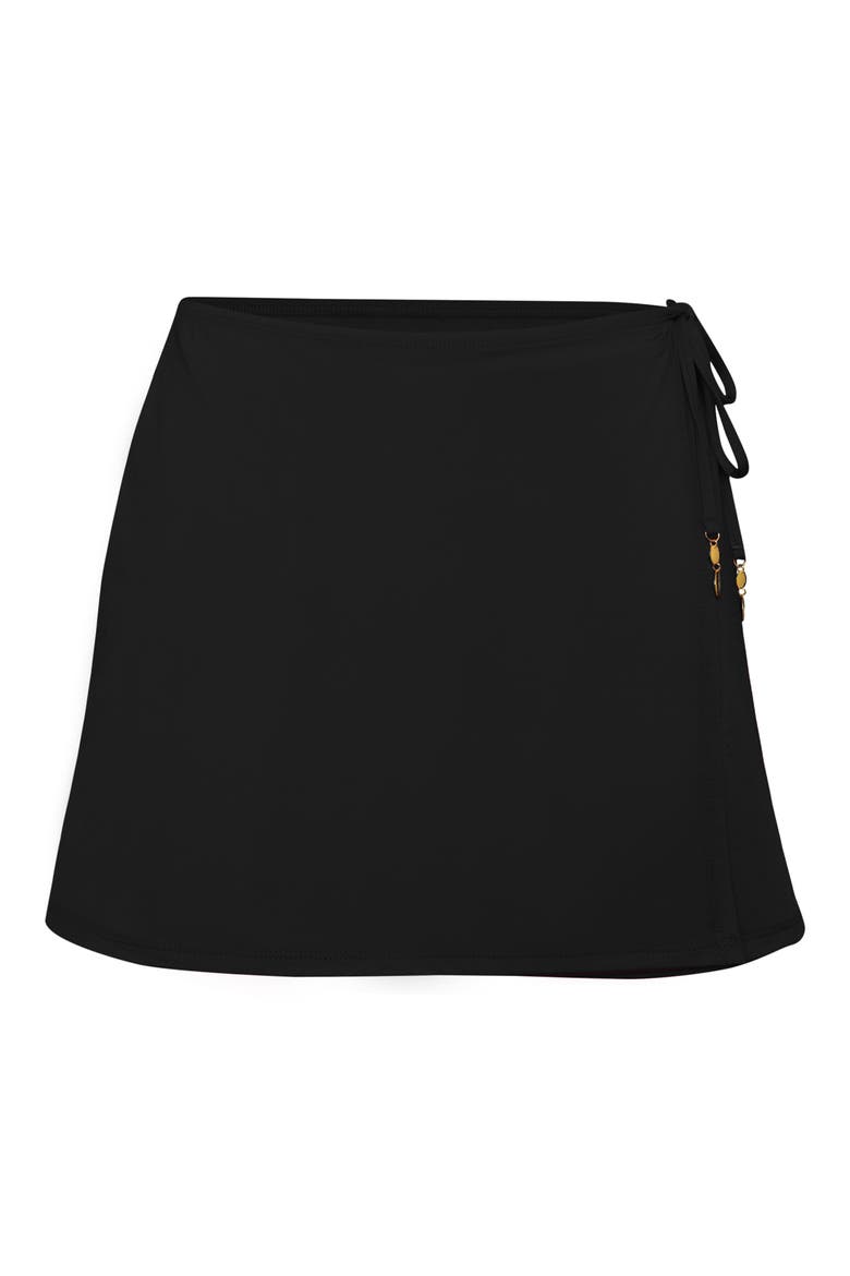 Cover-Up Wrap Skirt, Alternate, color, BLACK