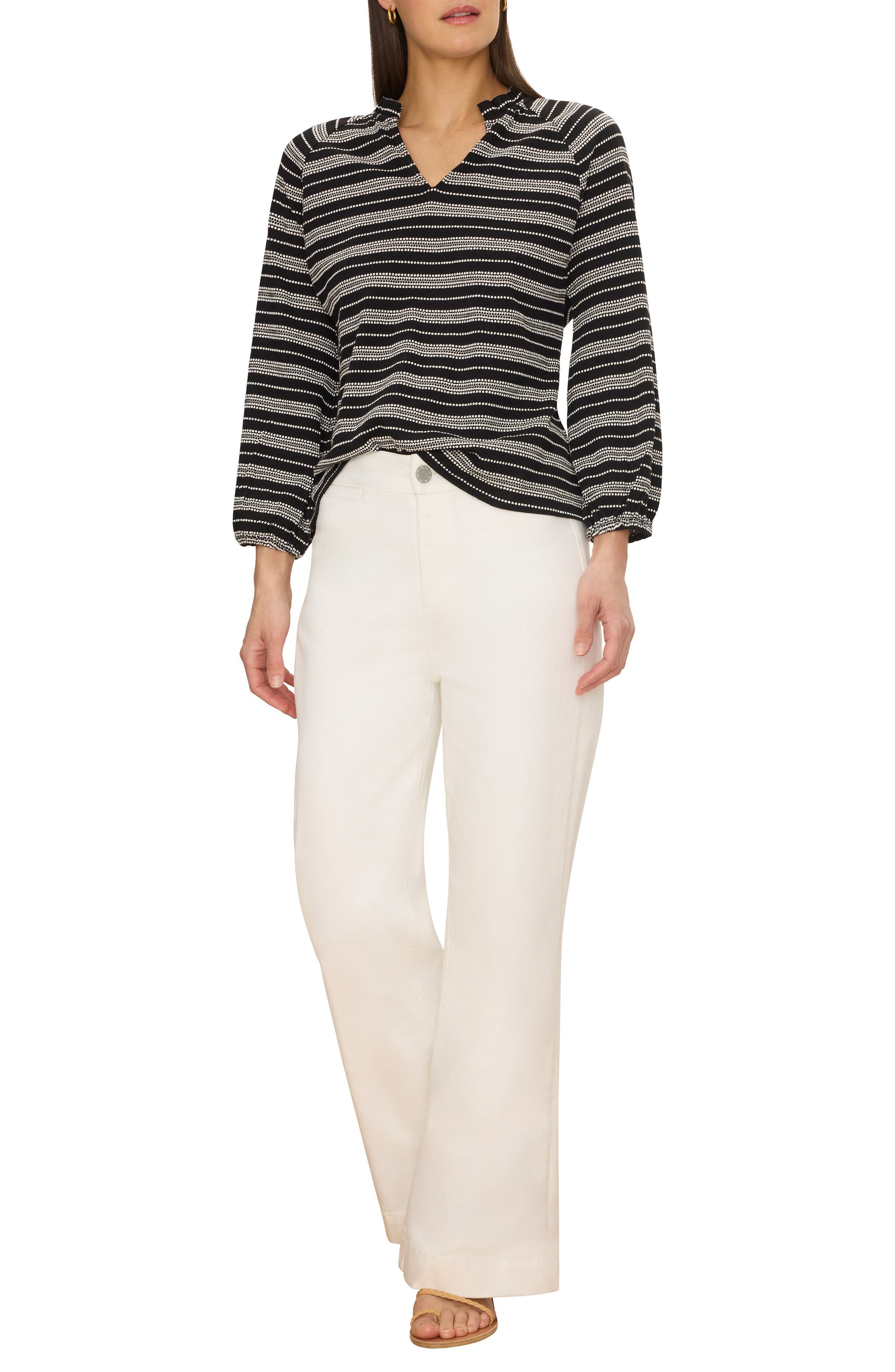 Jacquard Stripe Knit Cotton Top (Women) | Nordstrom