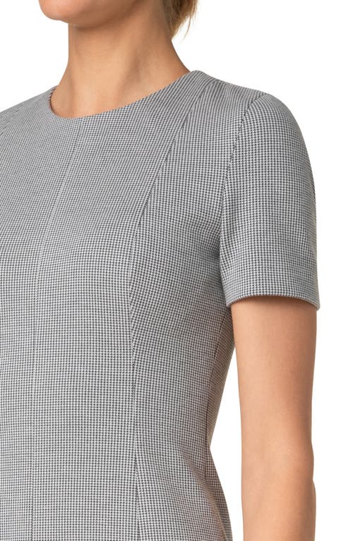 Akris Punto Micro Houndstooth Jersey Sheath Dress In Black-cream