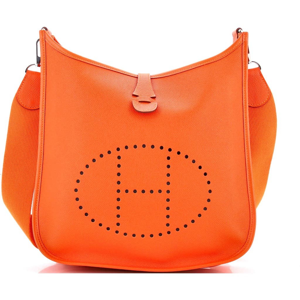 Pre-owned Hermes Hermes Evelyne Bag Gen Iii Epsom Pm In Orange