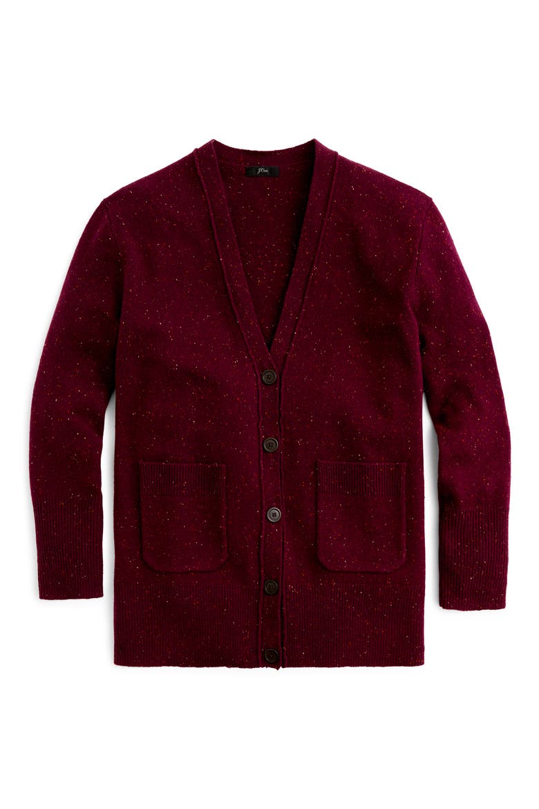 Donegal Long Cardigan Sweater, Alternate, color, BURG DONEGAL