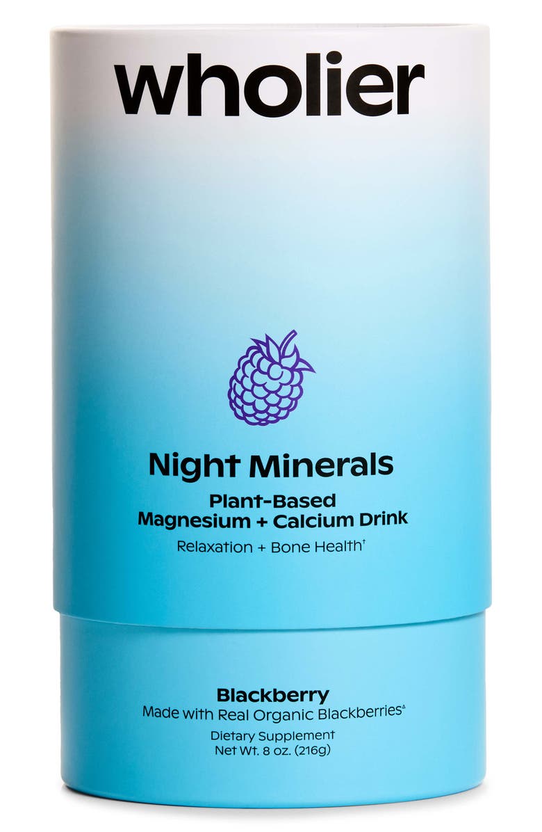 WHOLIER Night Minerals Plant-Based Magnesium & Calcium Dietary Supplement Drink, Main, color,