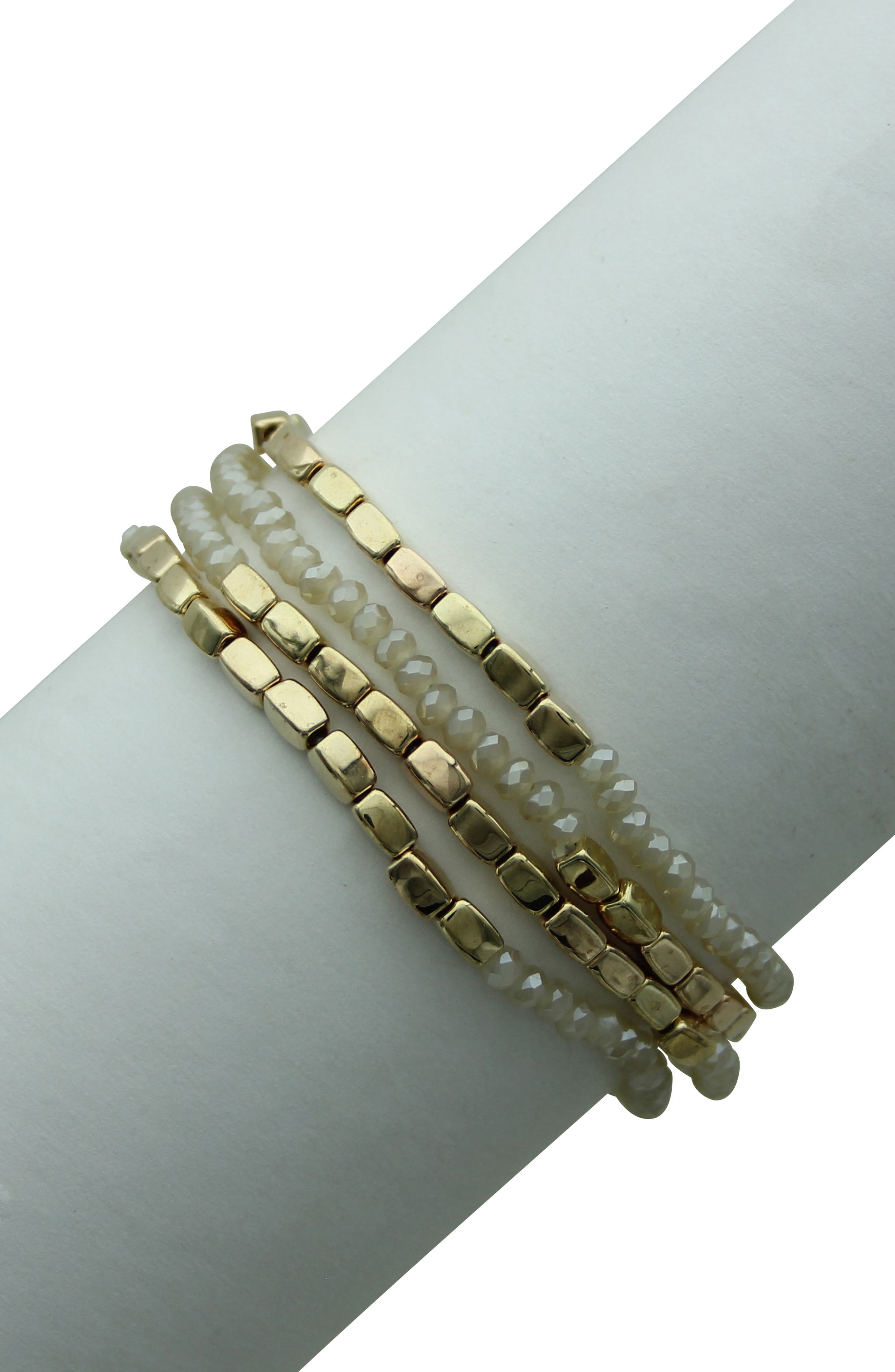 OLIVIA WELLES Glass Beaded Stretch Bracelet