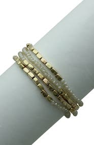 OLIVIA WELLES Glass Beaded Stretch Bracelet