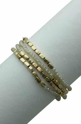 OLIVIA WELLES Glass Beaded Stretch Bracelet