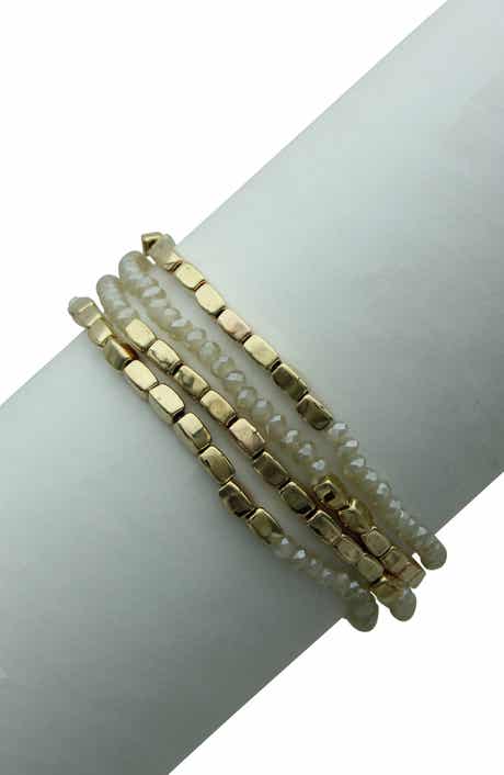 OLIVIA WELLES Glass Beaded Stretch Bracelet