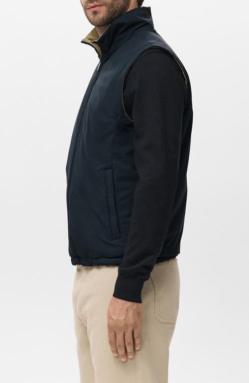 Mango Reversible Water Repellent Vest In Blue