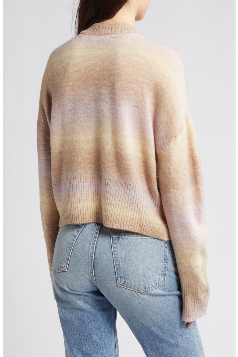Ombré Mock Neck Sweater, Alternate, color, SAFARI DETAIL OMBRE