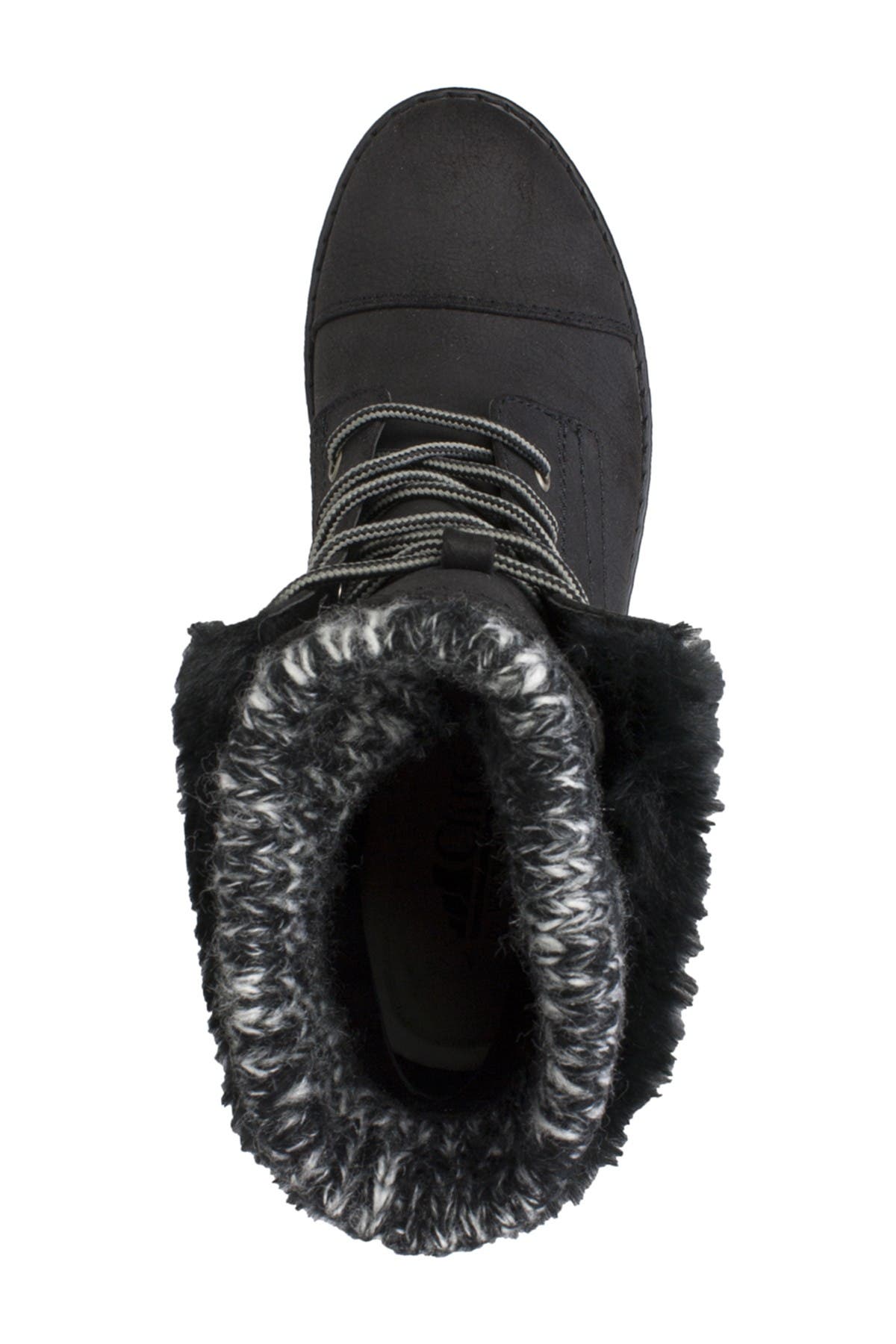 CLIFFS BY WHITE MOUNTAIN Duena Faux Shearling Trimmed Hiking Boot, Alternate, color, Blackmulti/Fabric