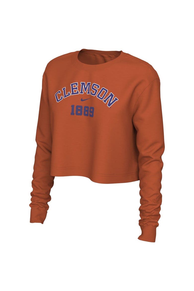 Women's Nike Orange Clemson Tigers Est. Cropped Long Sleeve T-Shirt, Alternate, color, Orange