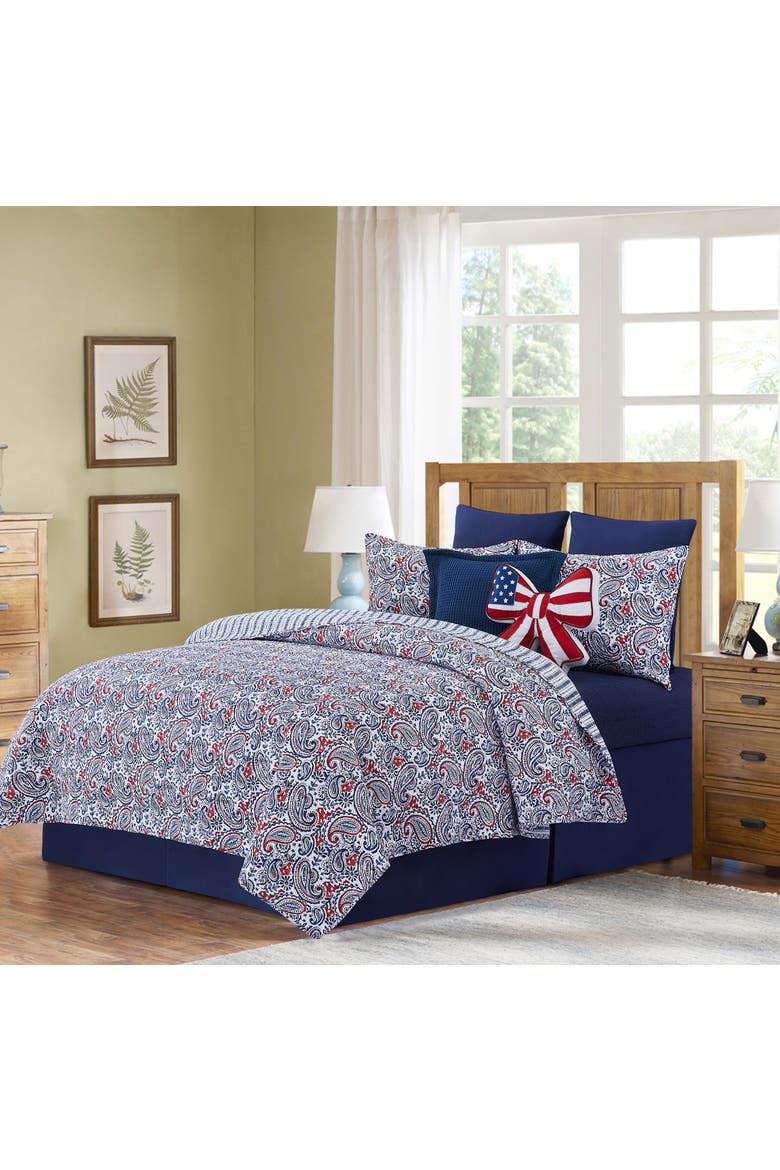 Americana Paisley Bedding Quilt Collection Sets, Main, color, Red