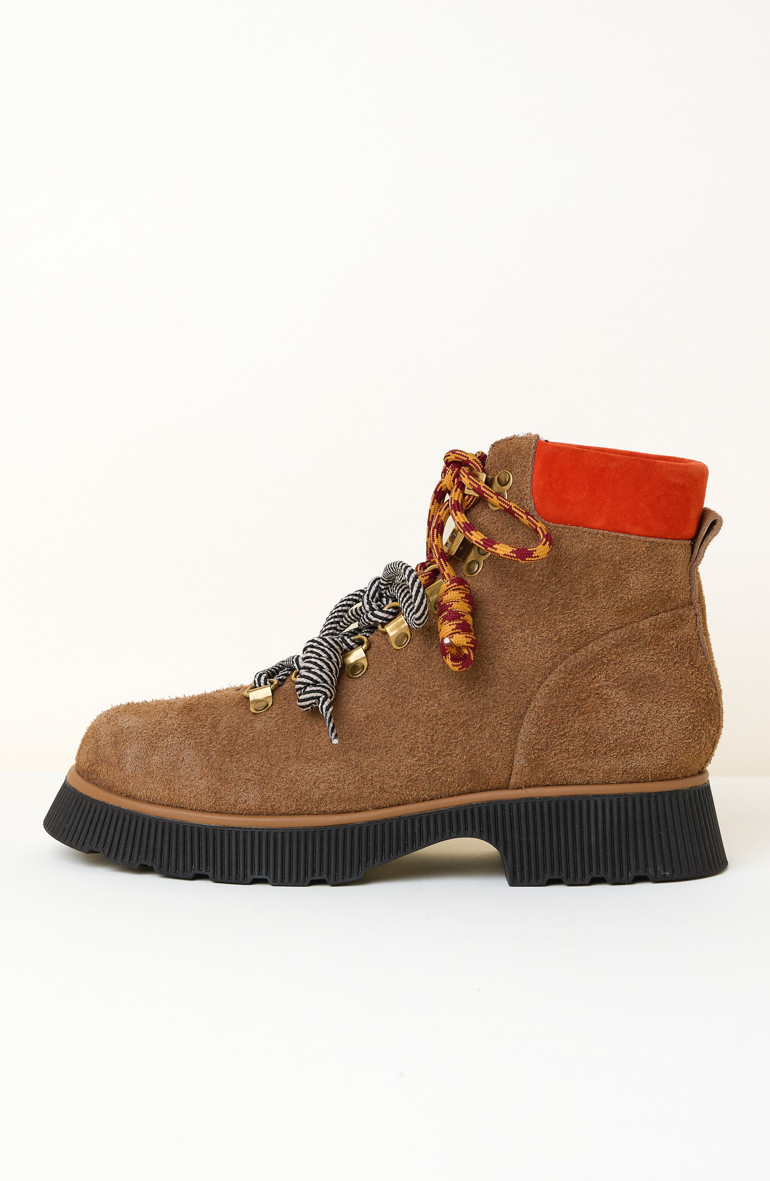 Charlotte Stone Tyler Lace-Up Lug Sole Boot, Alternate, color, Toffee